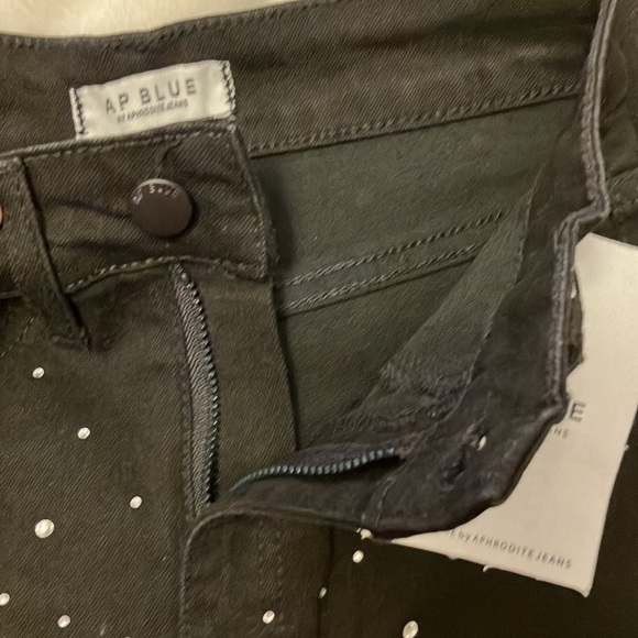 NWT AP Blue by Aphrodite Ava Junior Skinny Black Denim Jeans Starry Night Sz 3 - Picture 4 of 7